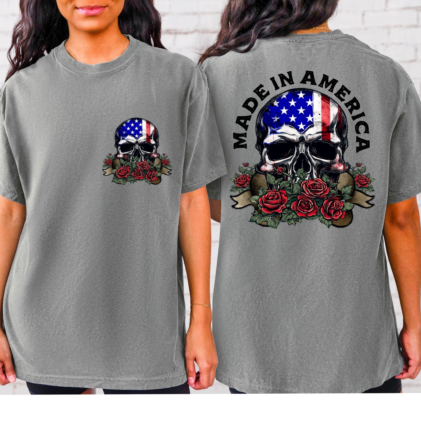 Made in America-Skull Flowers (DTF) 364SUP