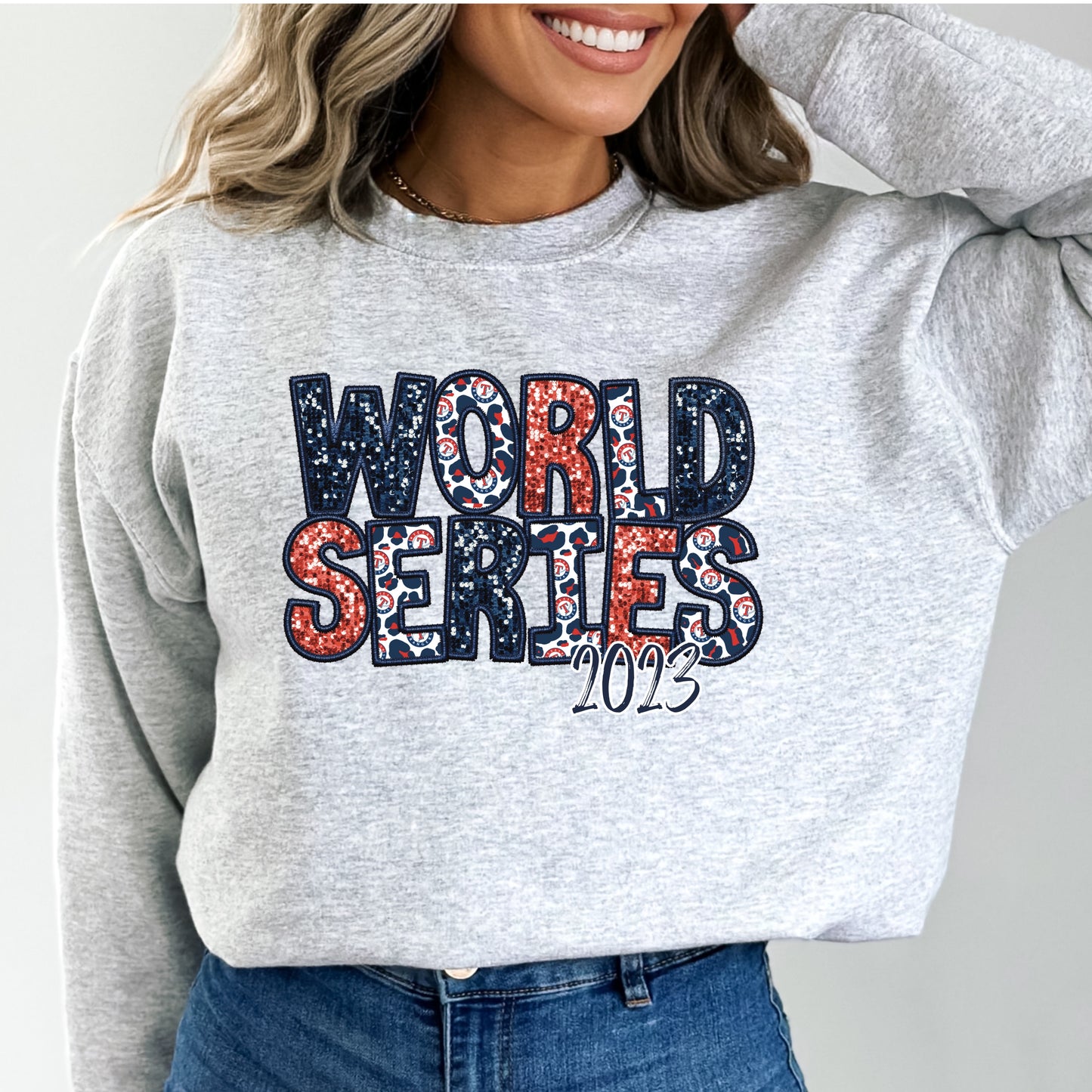 RANGERS WORLD SERIES FAUX SEQUIN (DTF) 2229