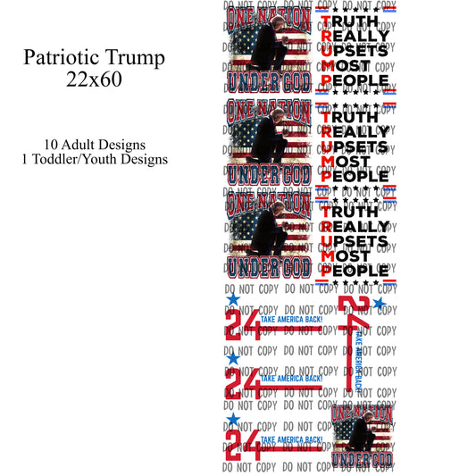 Patriotic Trump Pre-Made DTF GANG SHEET