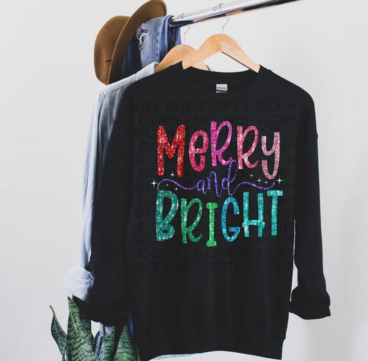 MERRY AND BRIGHT FAUX SEQUIN (DTF) 12-723