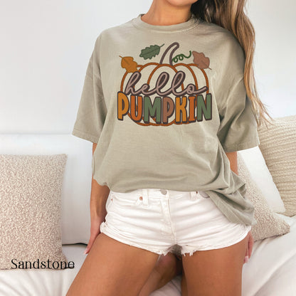 HELLO PUMPKIN-FAUX Embroidery (EFFECT) DTF 10-249