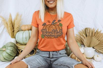 THANKFUL PUMPKIN-FAUX SEQUIN/EMBROIDERY (EFFECT) DTF 10-250