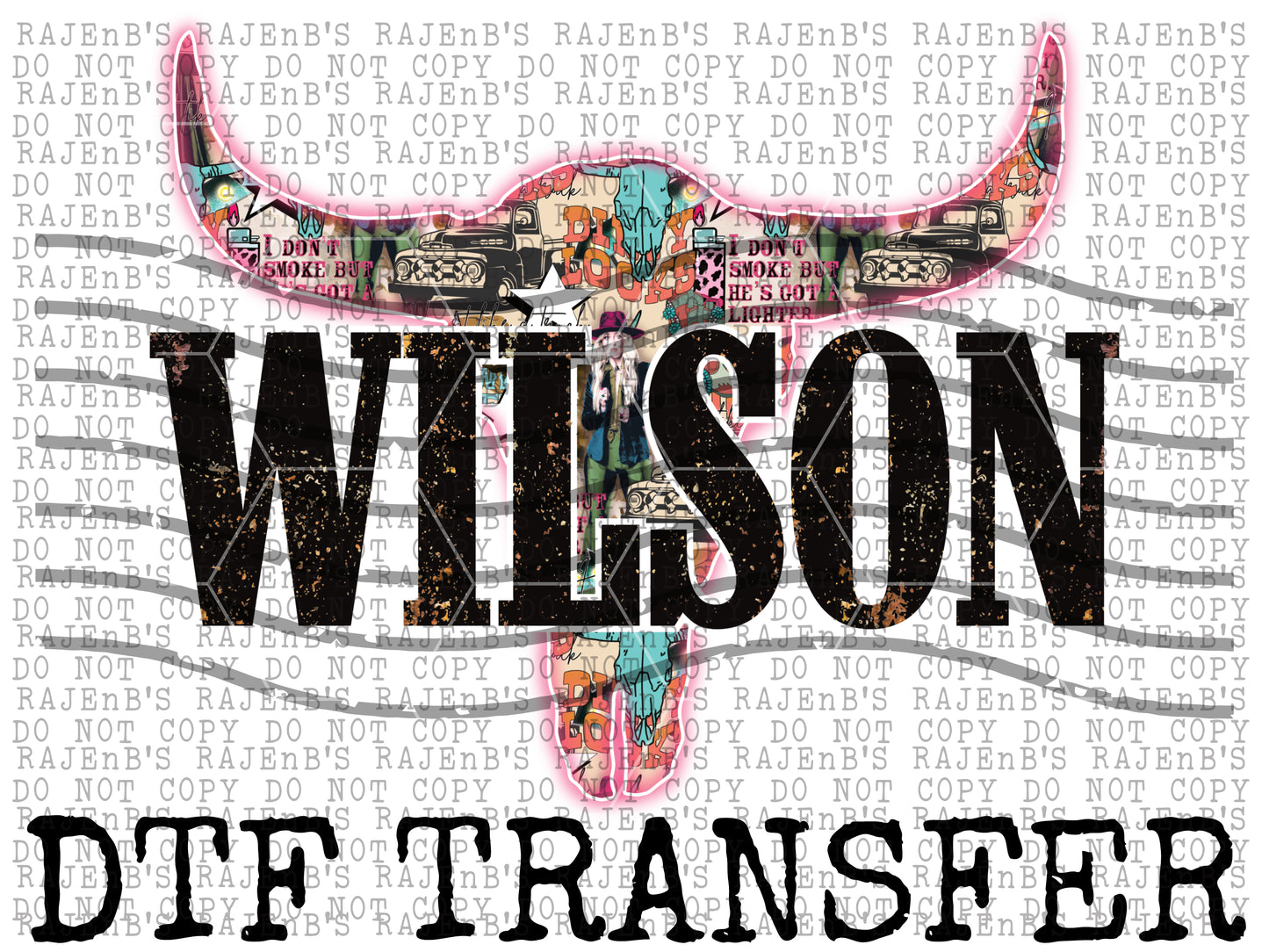 Pink Outline Wilson (DTF) 1097B