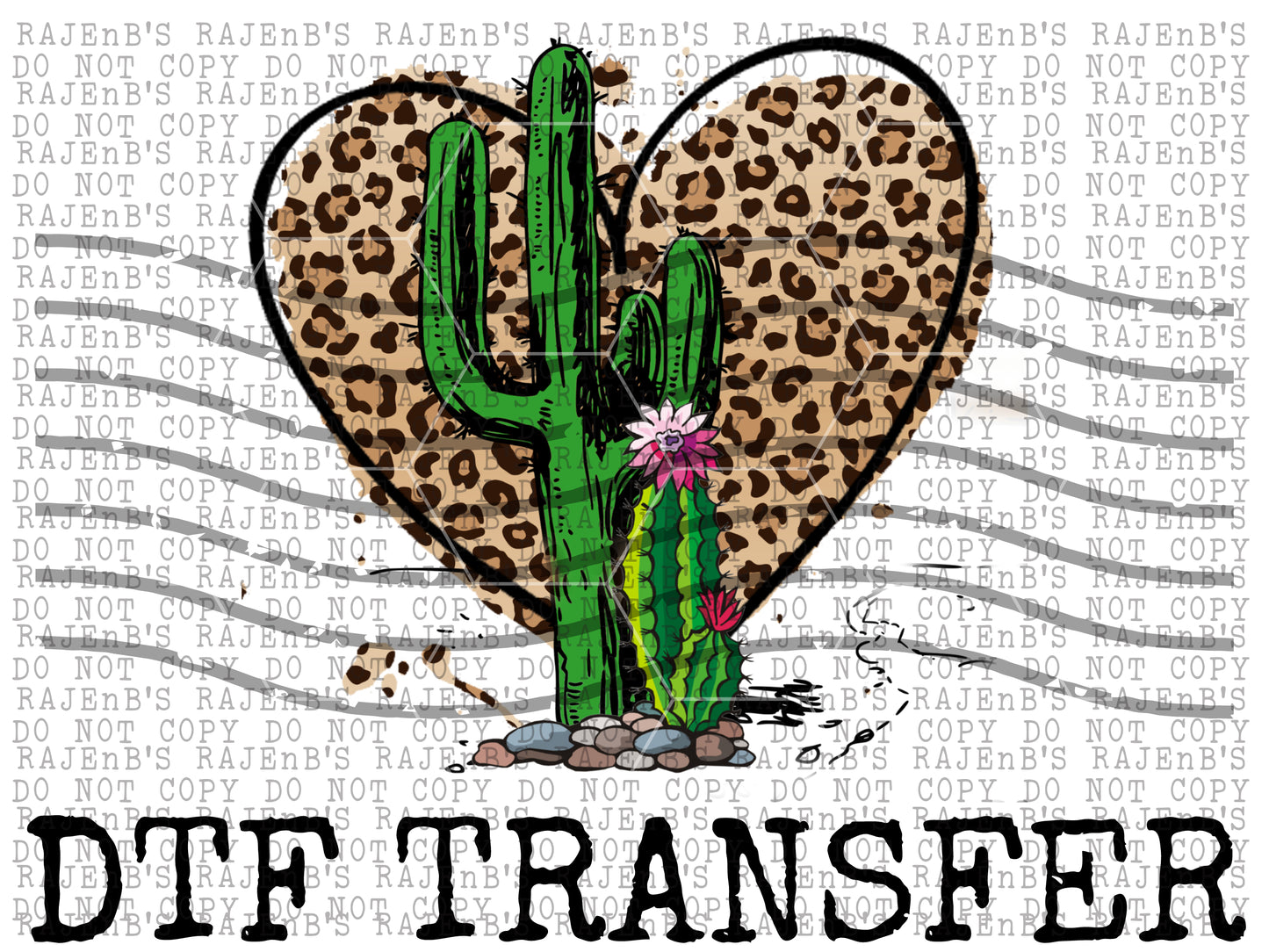 Cactus Leopard Heart (DTF) 1130
