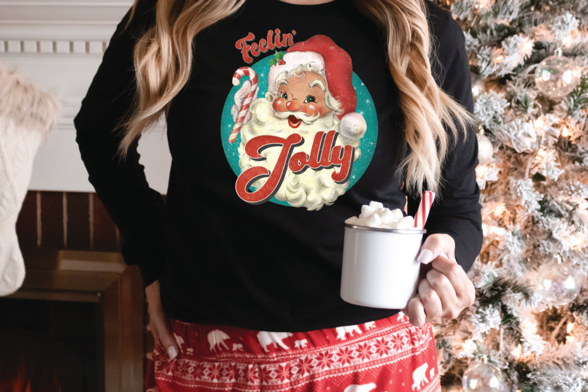 Feelin Jolly Santa DTF Transfer 12-407