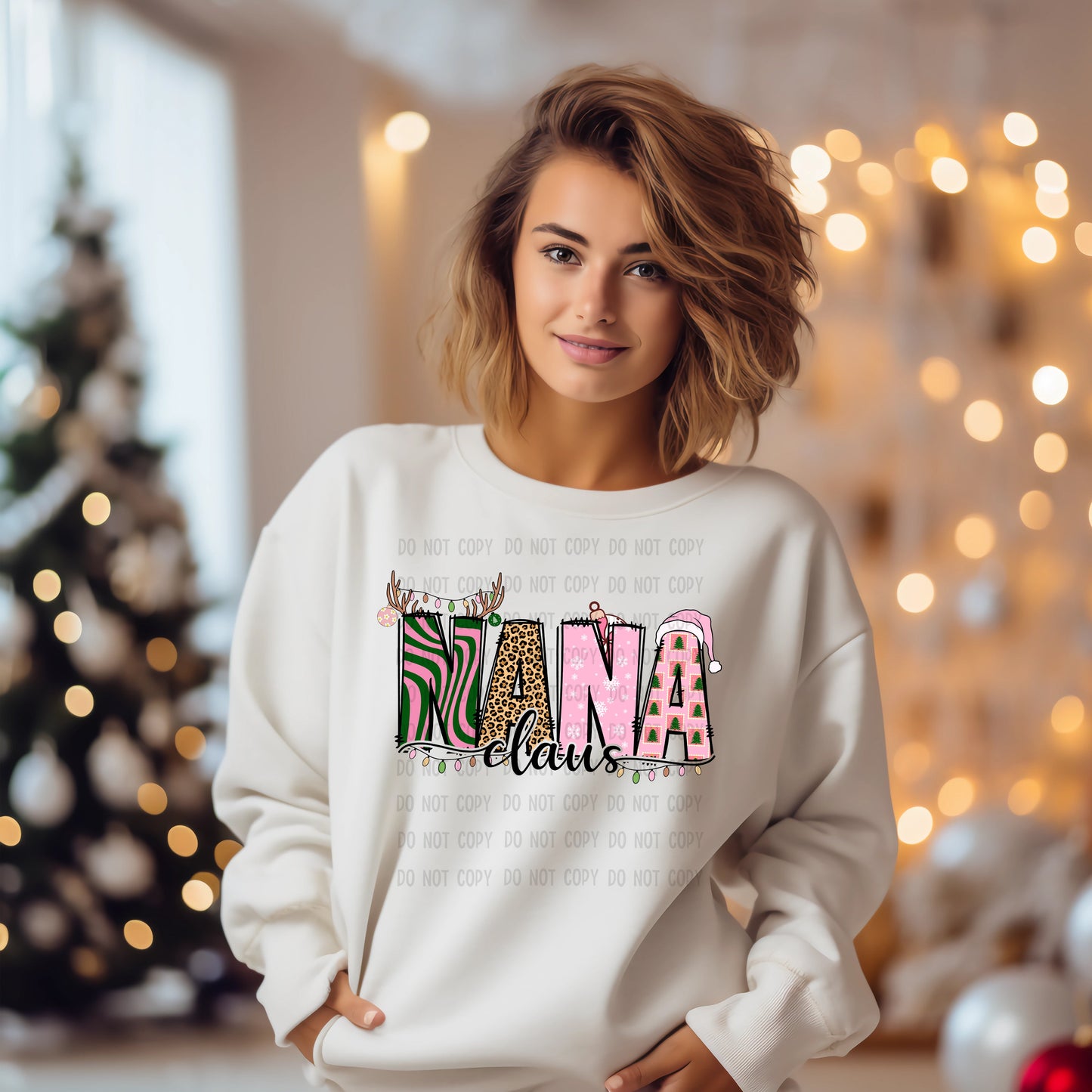 NANA CLAUS-PINK (DTF) 12-676AZ