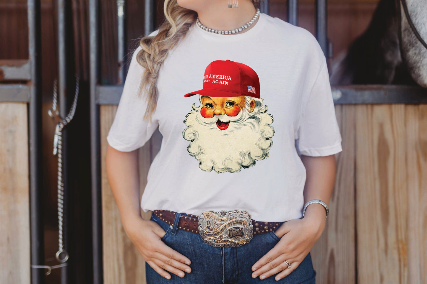 TRUMP SANTA-BASEBALL CAP-MAGA (DTF TRANSFER) 12-694