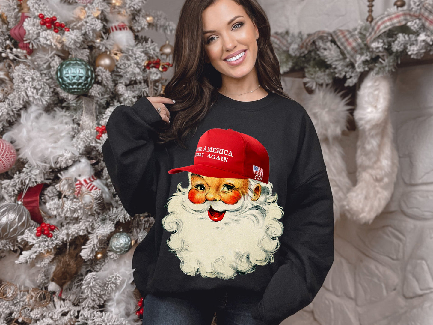 TRUMP SANTA-BASEBALL CAP-MAGA-FJB (DTF TRANSFER) 12-695