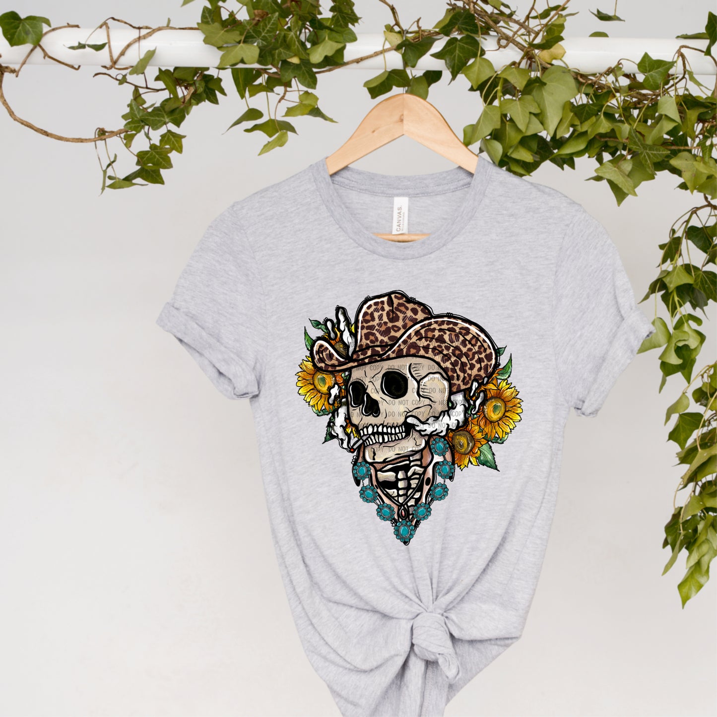 Skull Cowboy Leopard Sunflowers (DTF) 1209