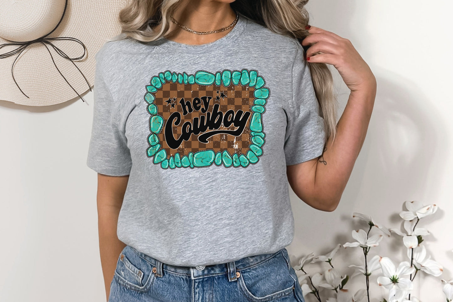 HEY COWBOY-TURQUOISE (DTF) 1324