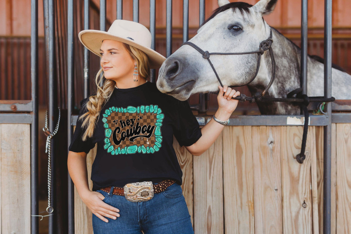 HEY COWBOY-TURQUOISE (DTF) 1324