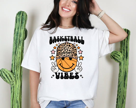 BASKETBALL VIBES HAPPY FACE-BASEBALL HAT (DTF) 137AZ