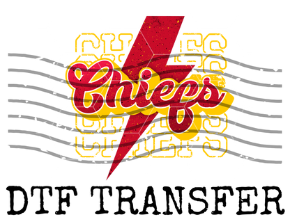 CHIEFS Lightening Bolt DTF 2034