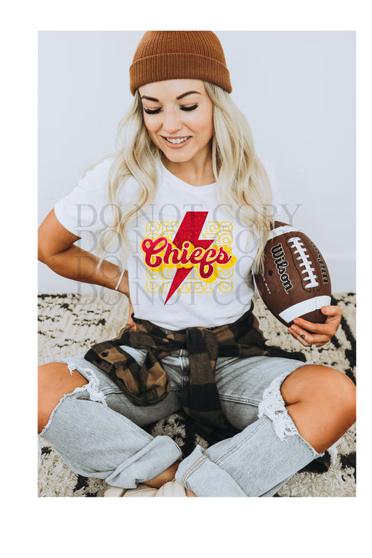 CHIEFS Lightening Bolt DTF 2034