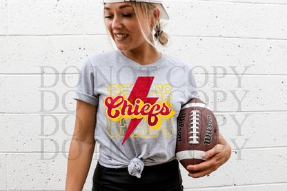 CHIEFS Lightening Bolt DTF 2034