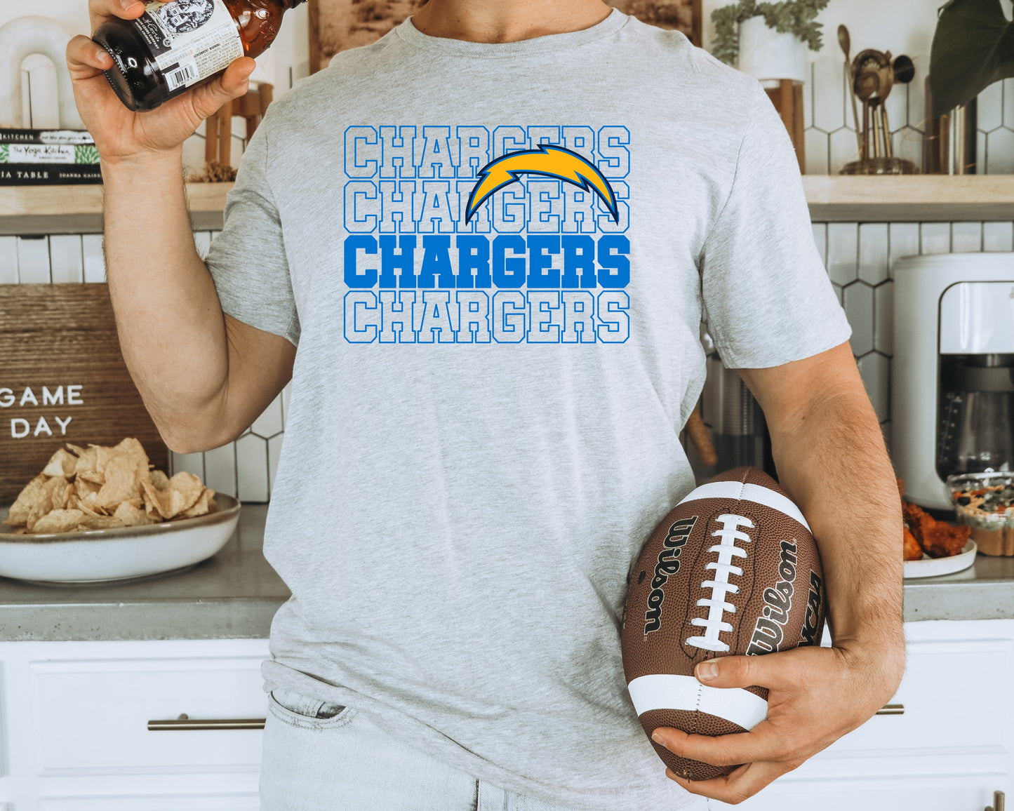 CHARGERS STACKED (DTF) 2086