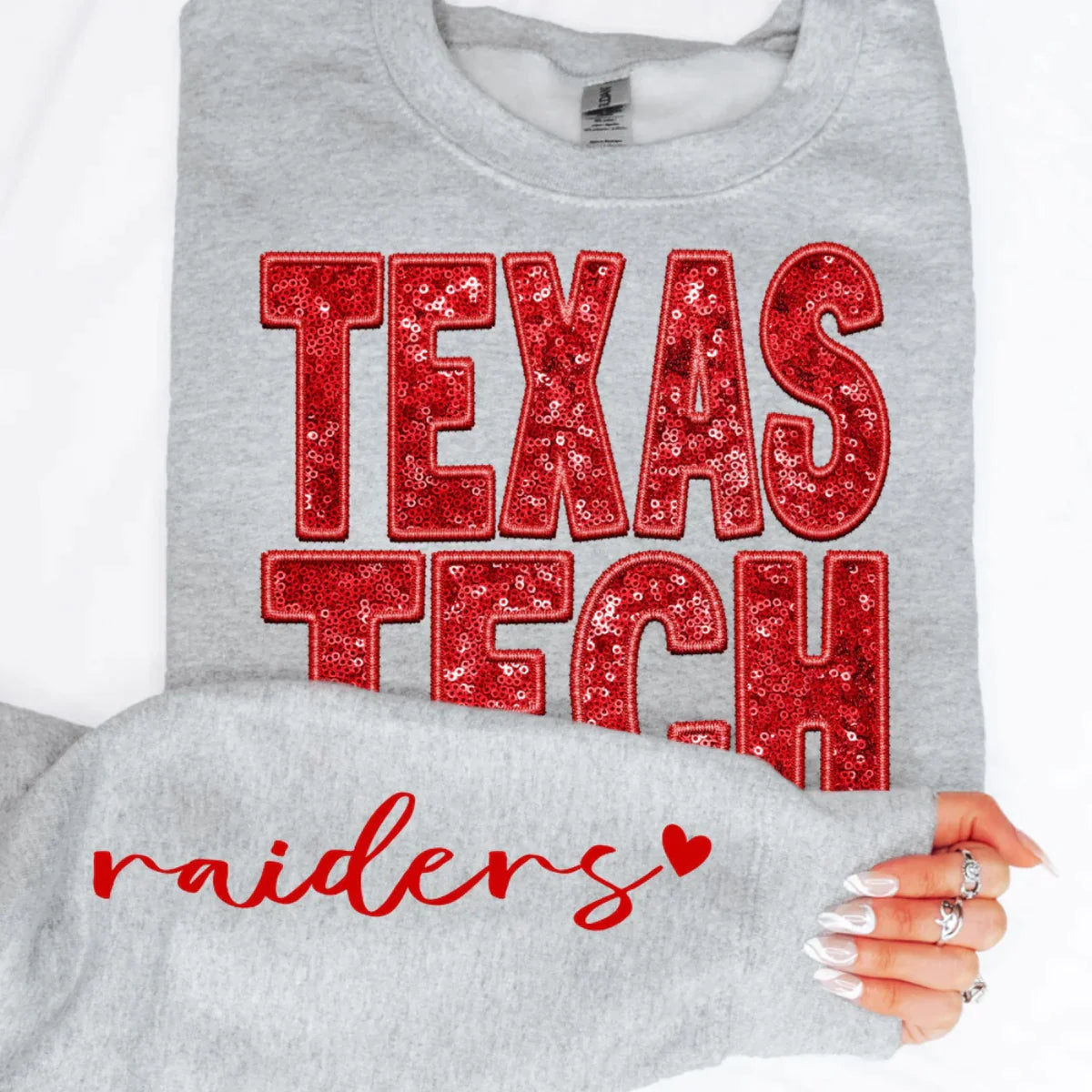 TEXAS TECH FAUX SEQUIN EMBROIDERY (EFFECT) DTF 2148