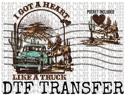 Heart like a truck (DTF) AG877 SET