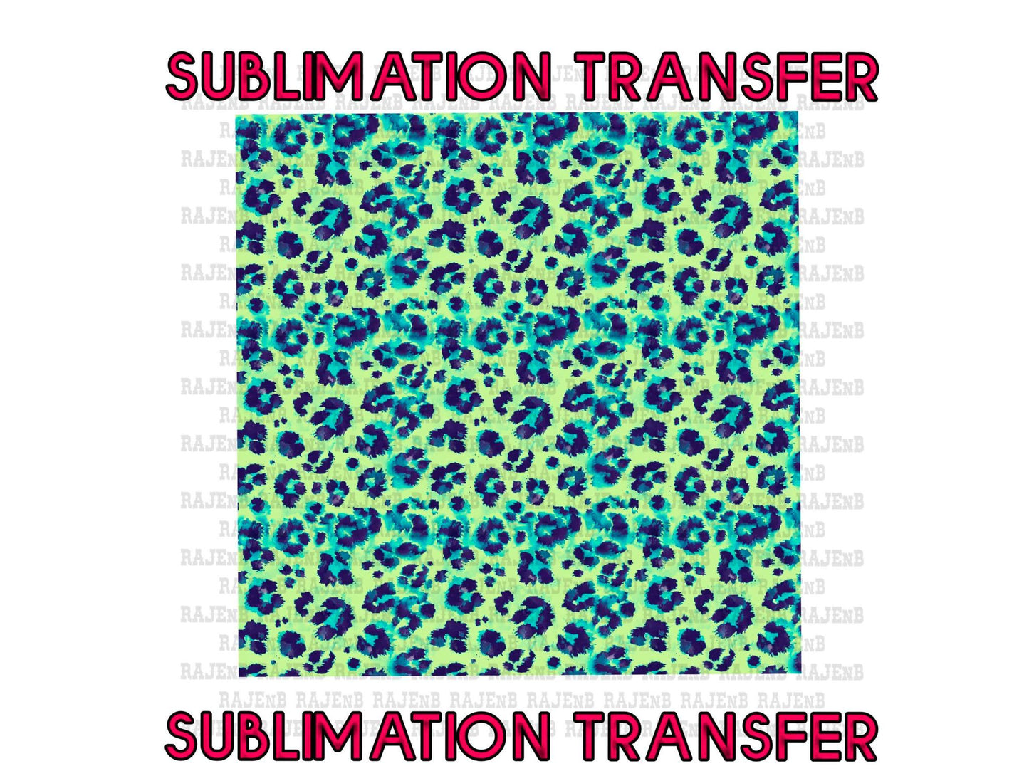 Green and Navy Cheetah Background - SUBLIMATION TRANSFER 4016SUB