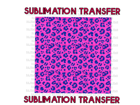 Pink and Royal Blue Cheetah Background - SUBLIMATION TRANSFER 4015SUB