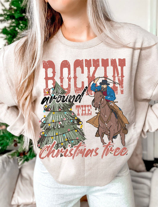 ROCKIN AROUND THE CHRISTMAS TREE-COWOY HORSE (DTF) 290PO