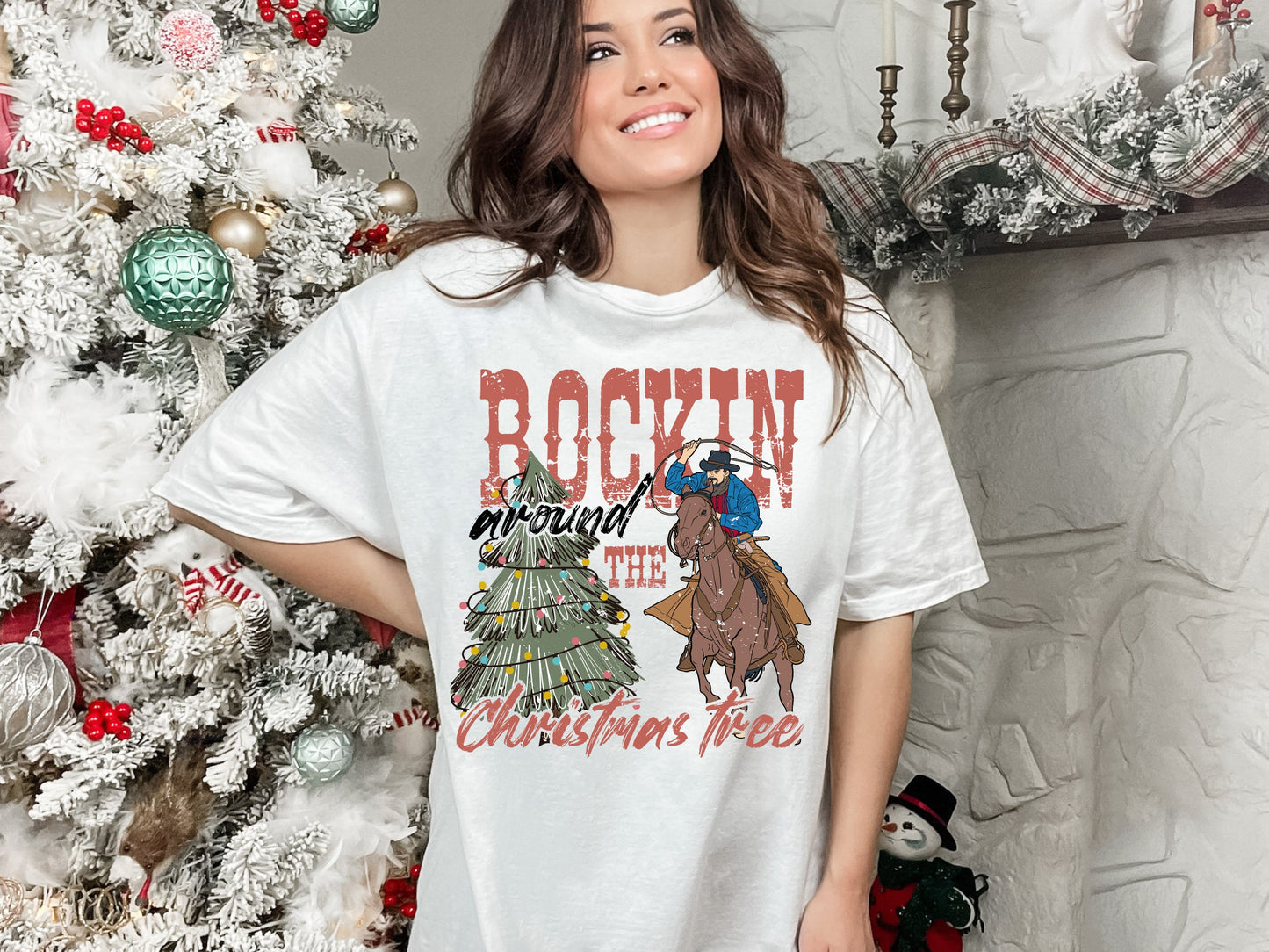 ROCKIN AROUND THE CHRISTMAS TREE-COWOY HORSE (DTF) 290PO