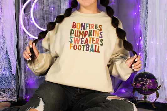 BONFIRE PUMPKINS SWEATERS FOOTBALL (DTF) 325PO