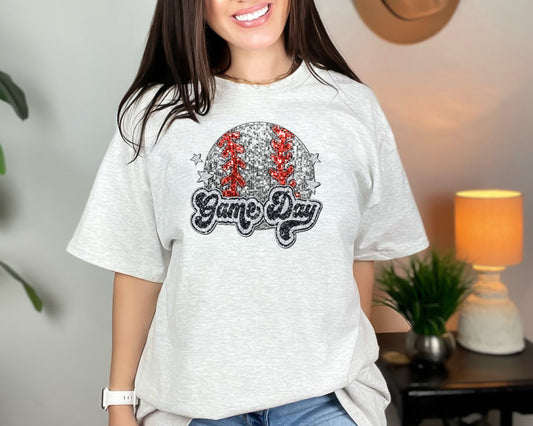 GAME DAY BASEBALL-FAUX SEQUIN EFFECT (DTF) 3474