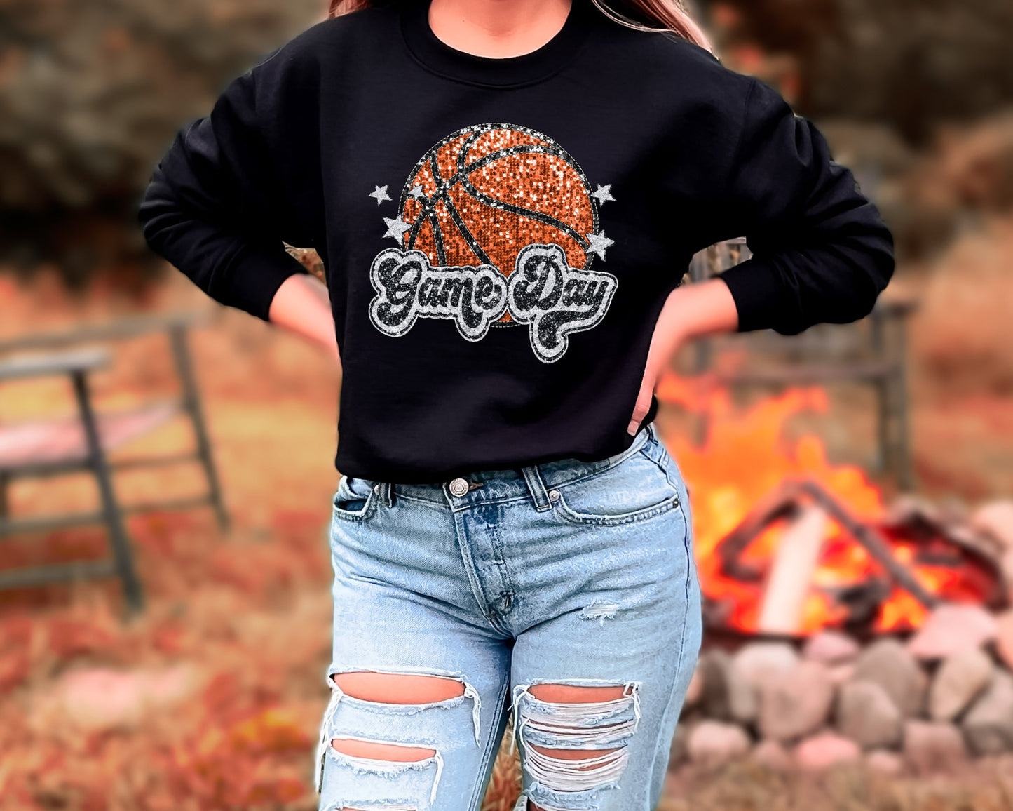 GAME DAY BASKETBALL-FAUX SEQUIN EFFECT (DTF) 3475