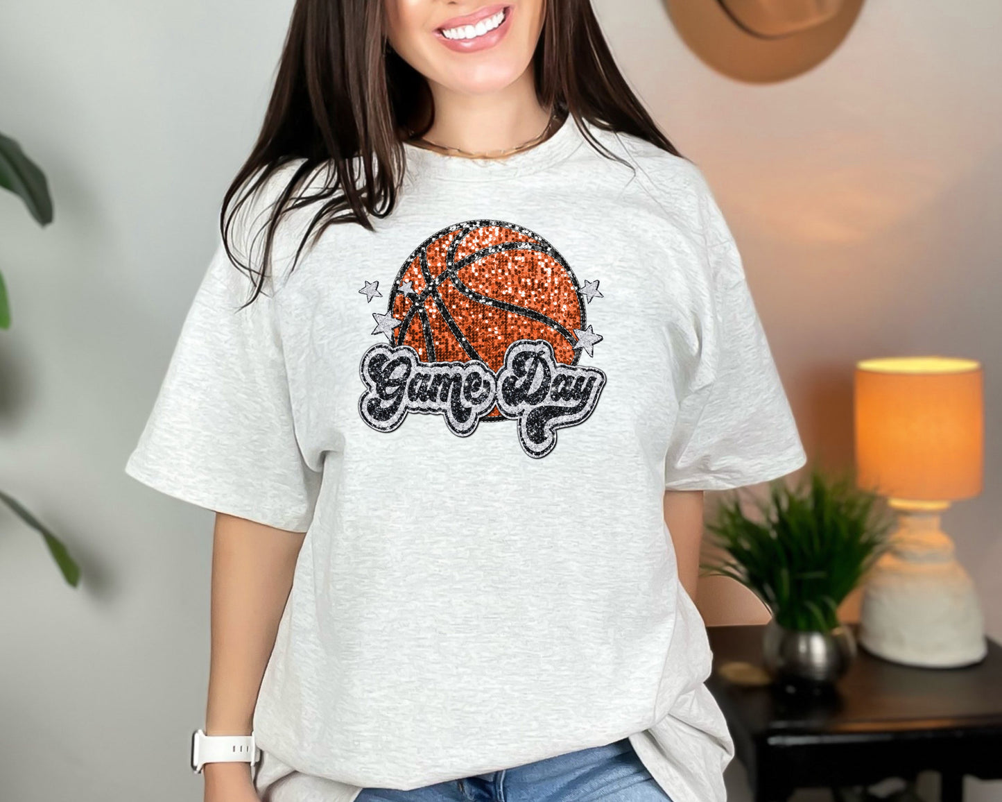 GAME DAY BASKETBALL-FAUX SEQUIN EFFECT (DTF) 3475