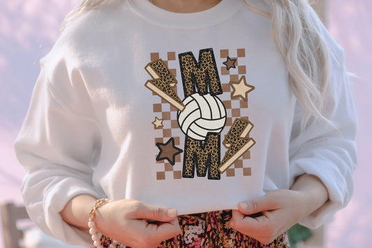 VOLLEYBALL MOM-FAUX SEQUIN/EMBROIDERY (EFFECT) DTF 3494