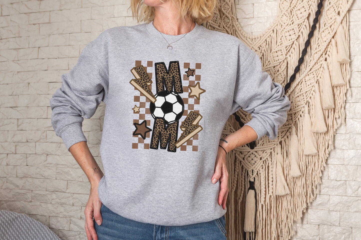 SOCCER MOM-FAUX SEQUIN/EMBROIDERY (EFFECT) DTF 3496