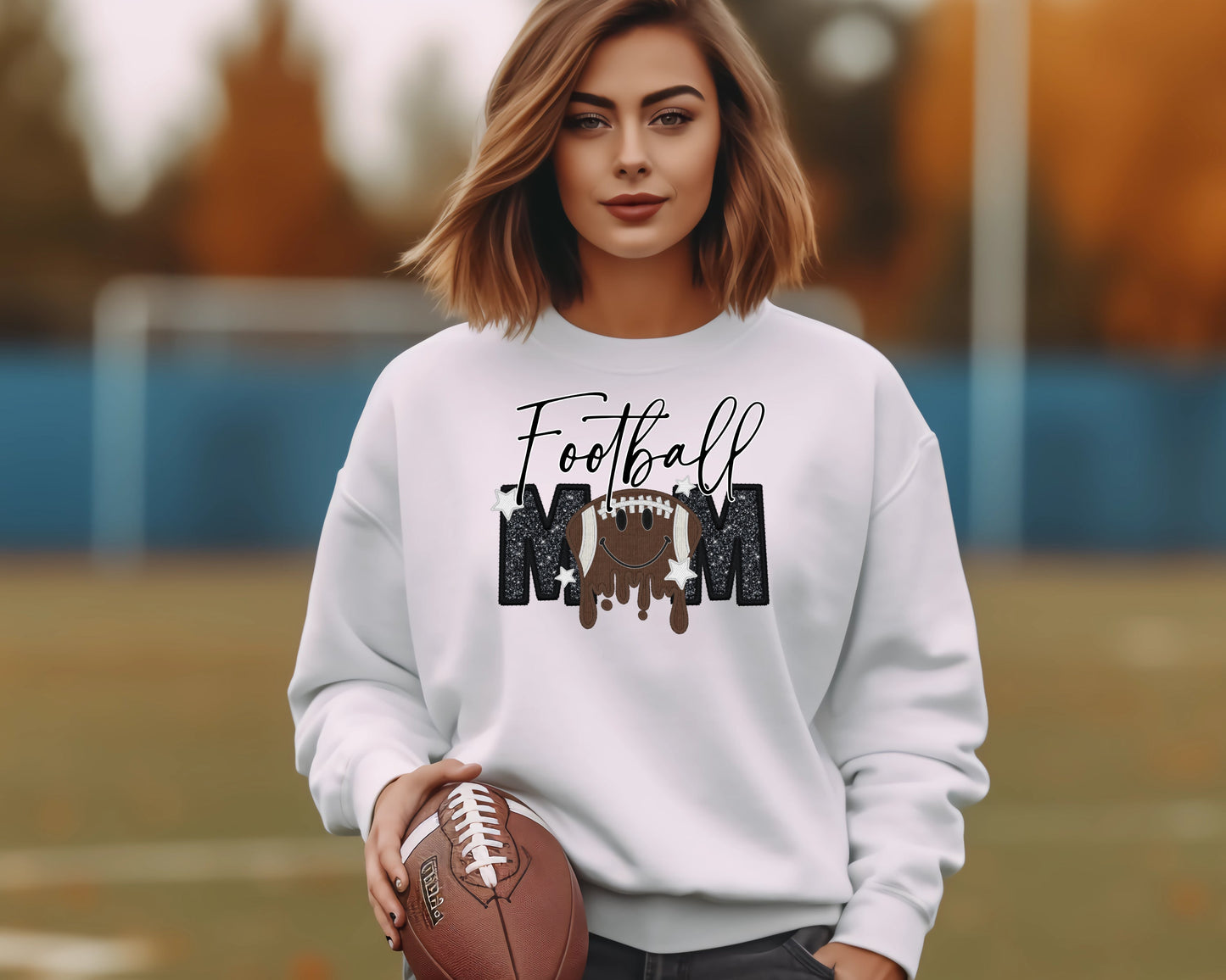 FOOTBALL MOM-FAUX EMBROIDERY (DTF) 3604