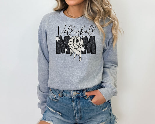 VOLLEYBALL MOM-FAUX EMBROIDERY (DTF) 3607