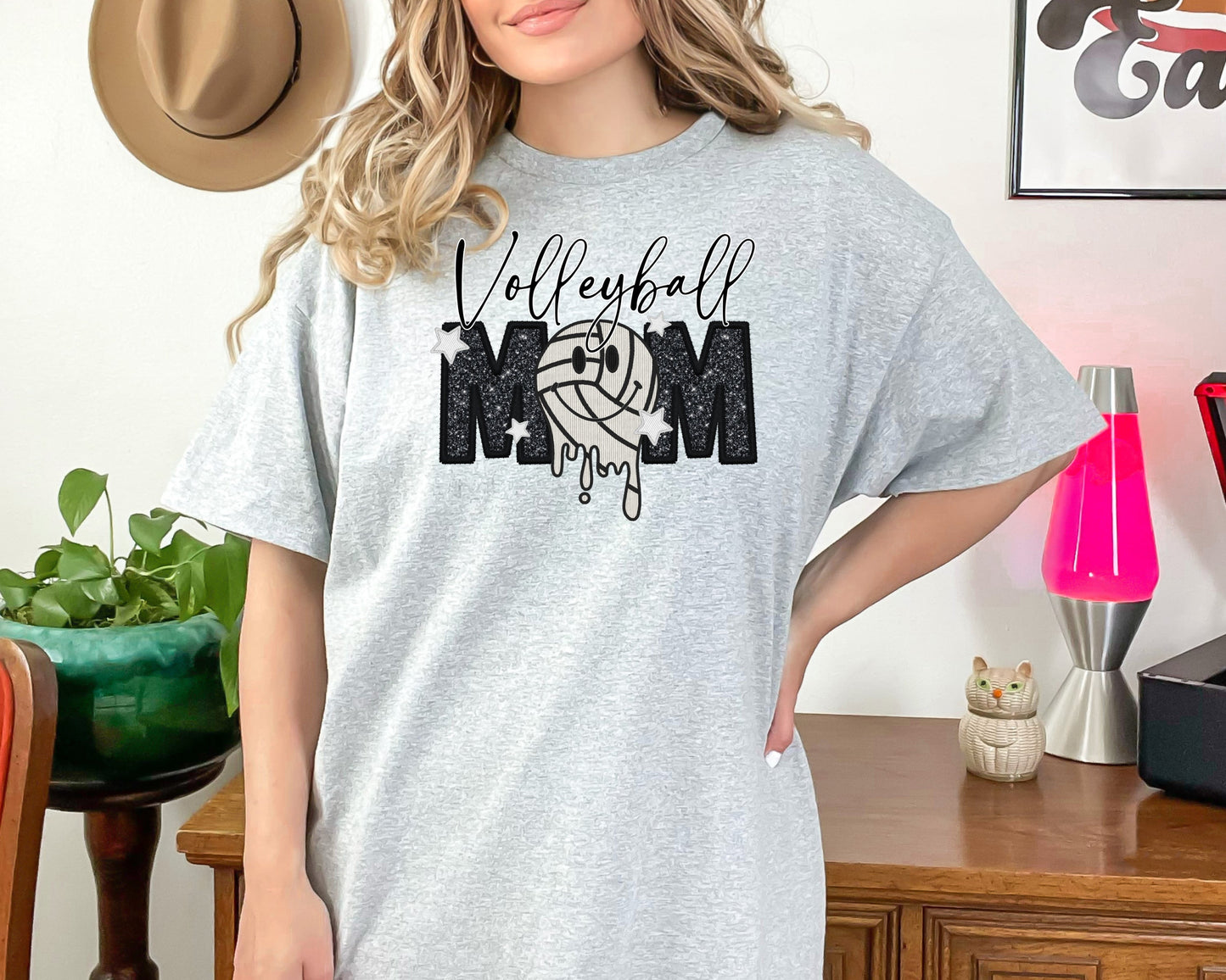 VOLLEYBALL MOM-FAUX EMBROIDERY (DTF) 3607