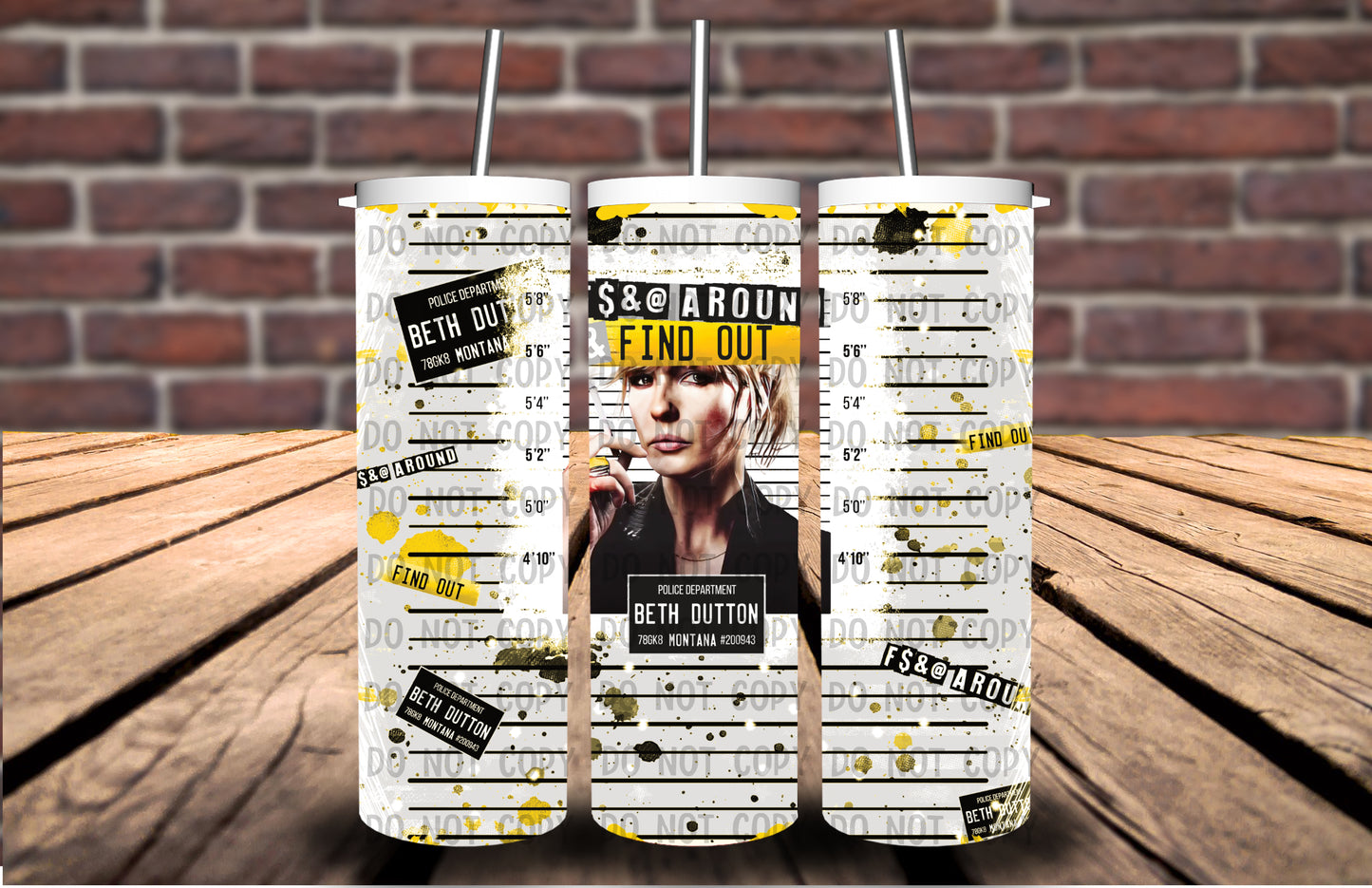 FcK Around and Find Out-Beth (Yellow) 20 oz Tumbler/Coasters KPI4010
