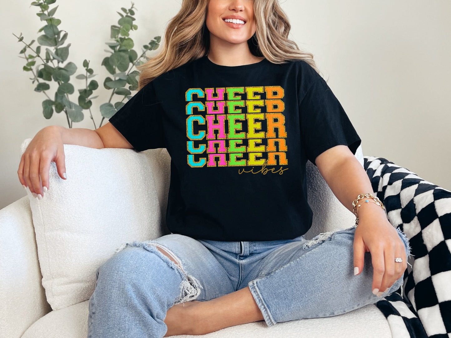 CHEER VIBES-FAUX CHENILLE (DTF TRANSFER) 50SS