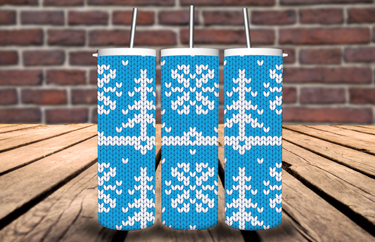 Knitted Blue Christmas Tr Tumbler 5171T