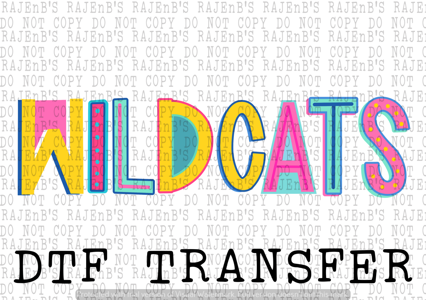 Wildcats Mascot (DTF) 3042