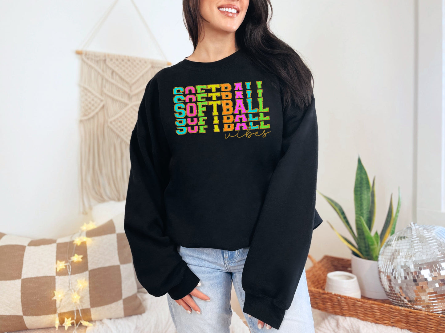 SOFTBALL VIBES-FAUX CHENILLE (DTF TRANSFER) 66SS