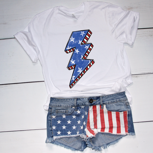 PATRIOTIC LIGHTENING BOLT (DTF) 706