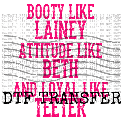 L@iney, B3th, and T33ter PINK (DTF) 896