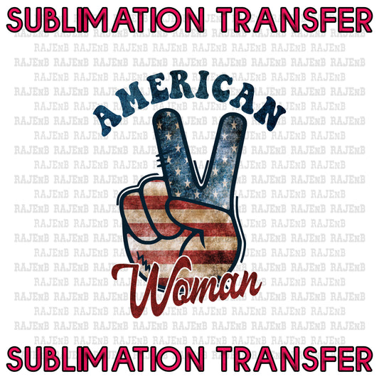 American Woman Peace Sublimation Transfer #4073SUB
