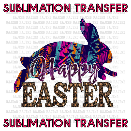 Aztec Bunny Happy Easters - SUBLIMATION TRANSFER 4046SUB