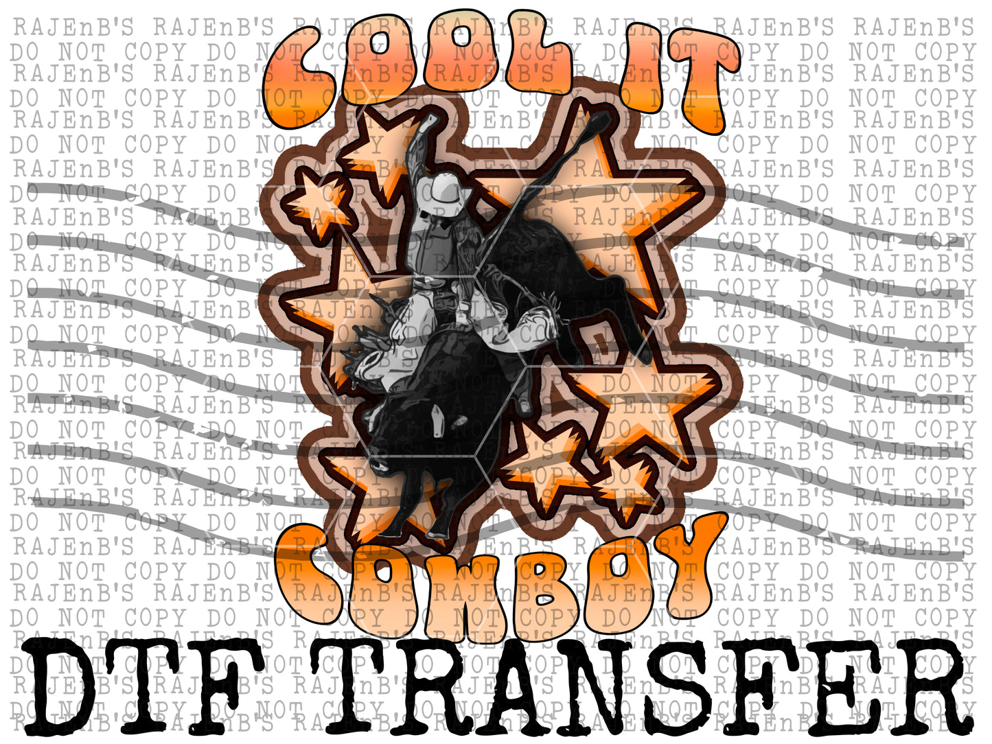 Cool it cowboy DTF transfer CCC183