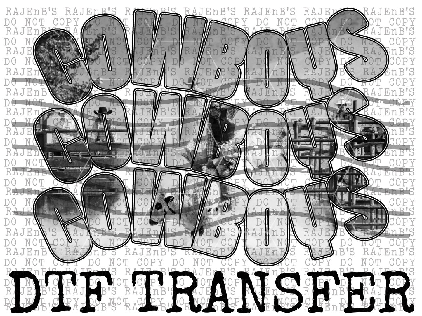 Cowboys X Three DTF transfer CCC187