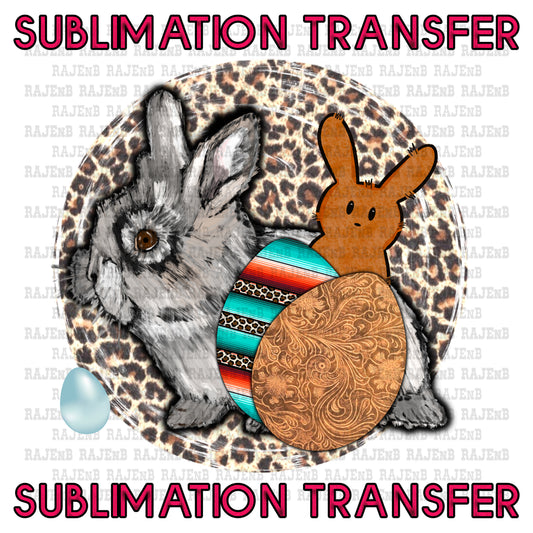 Leopard and Tooled Leather Bunny - SUBLIMATION TRANSFER 4069SUB