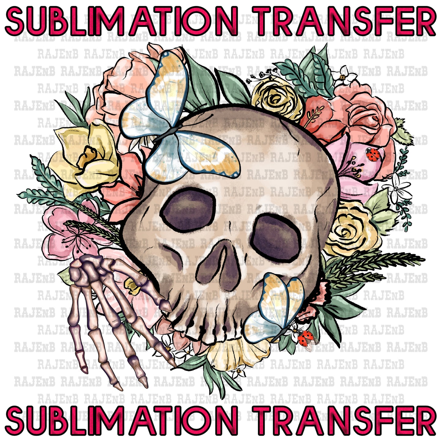 Flower Skull - SUBLIMATION TRANSFER 4026SUB