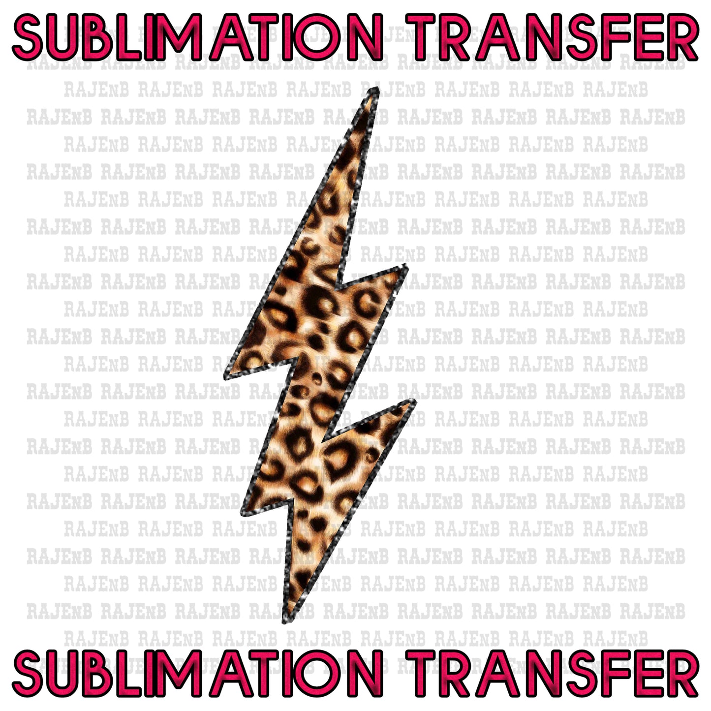 Leopard Lightening Bolt Sublimation Transfer #4101SUB