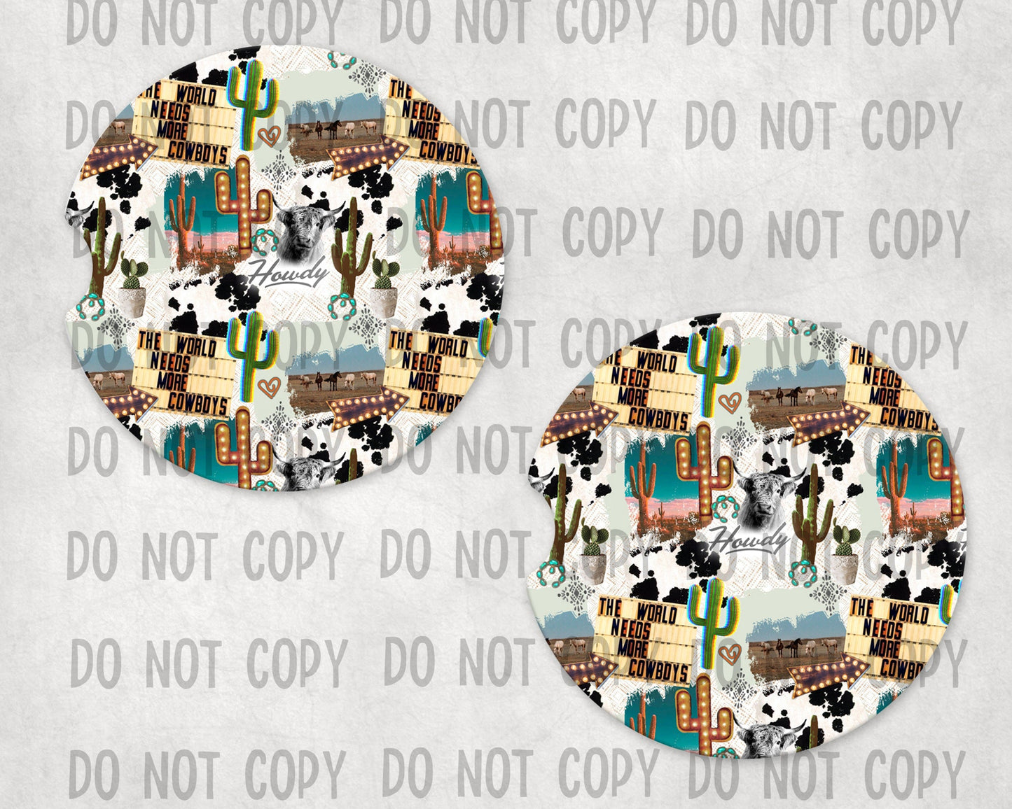 More Cowboys Collage Sandstone Coasters #6000C